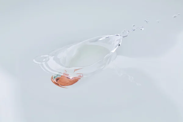 One euro cent splash water drowning. — Stock Photo, Image