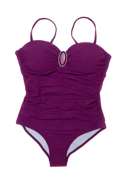 Maillot de bain violet avec une broche . — Photo