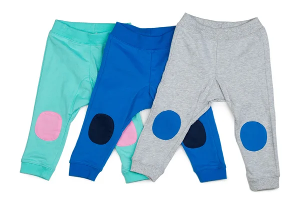 Pantalones de bebé de algodón de tres colores . —  Fotos de Stock
