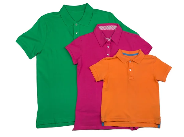 Polo shirt sjabloon in kleuren geïsoleerd op wit — Stockfoto