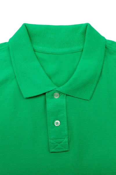 Camisa pólo verde close-up colar . — Fotografia de Stock