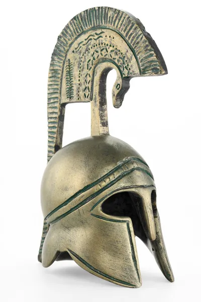Replik eines antiken griechischen Helms Stockbild