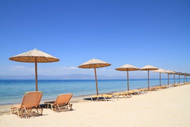 şemsiye ve recliners deniz