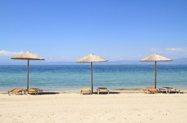 şemsiye ve recliners deniz