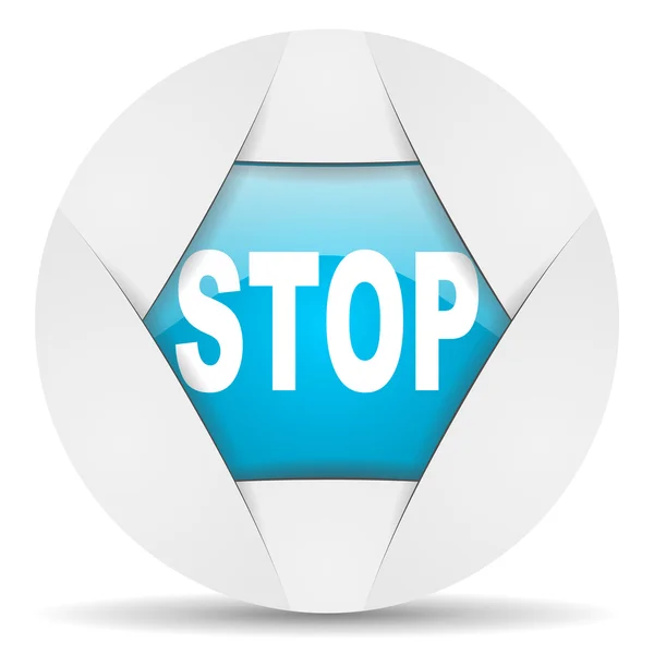 Stoppen met ronde blauwe web pictogram op witte achtergrond — Stockfoto