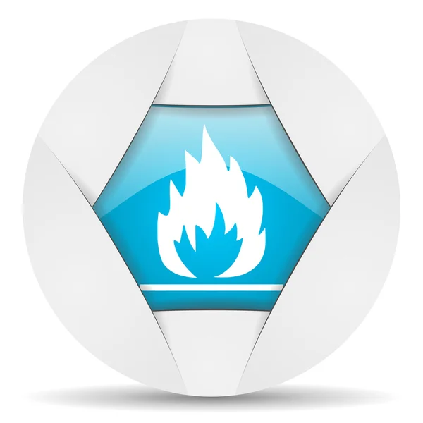 Plameny kulaté modré web ikony na bílém pozadí — Stock fotografie