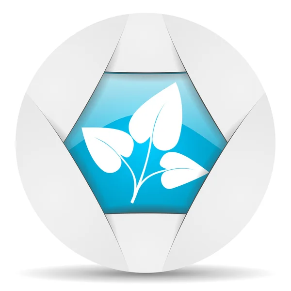 Екологічна кругла синя веб-іконка на білому фоні — стокове фото