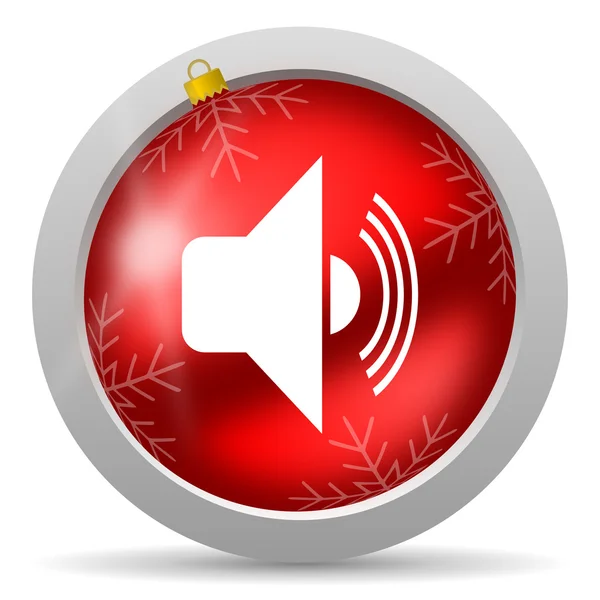 Volume red glossy christmas icon on white background — Stock Photo, Image