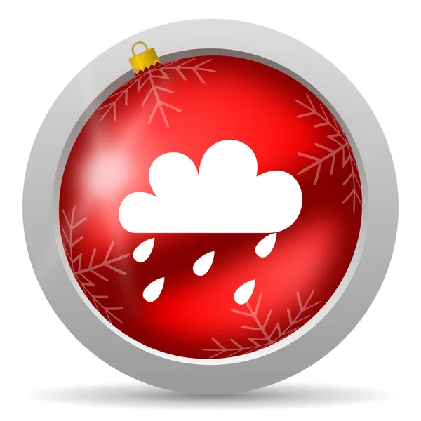 Погода червона глянцева різдвяна ікона на білому тлі — стокове фото