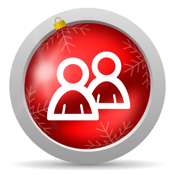 Forum red glossy christmas icon on white background — Stock Photo, Image