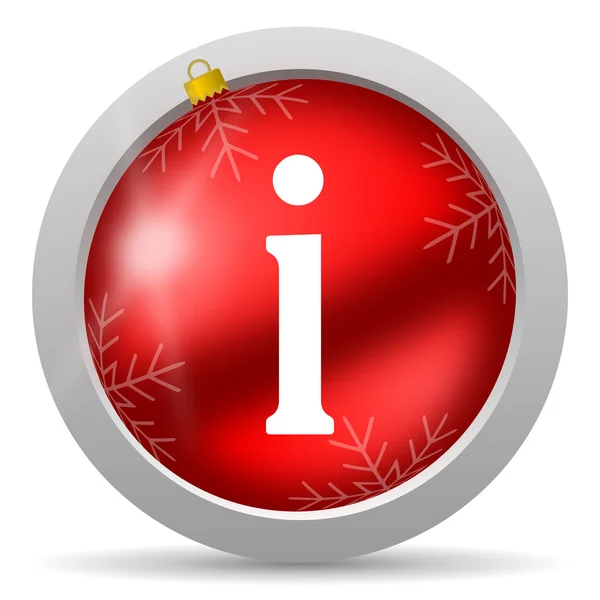 Information red glossy christmas icon on white background — Stock Photo, Image