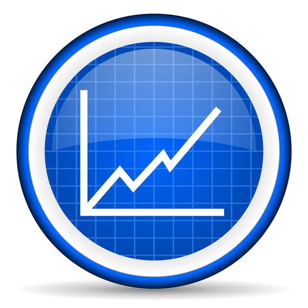 Grafico blu icona lucida su sfondo bianco — Foto Stock