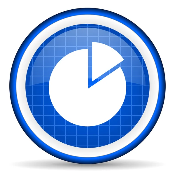 図表の青白の背景に光沢のあるアイコン — ストック写真