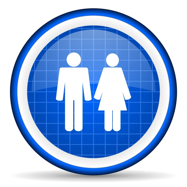 Couple icône brillante bleue sur fond blanc — Photo