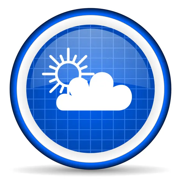 Weather blue glossy icon on white background — Stock Photo, Image