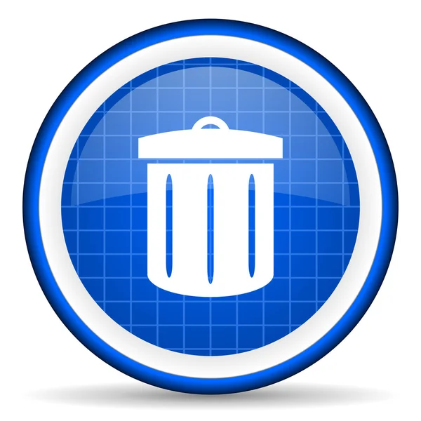 Recyceln blaues Hochglanz-Symbol auf weißem Hintergrund — Stockfoto