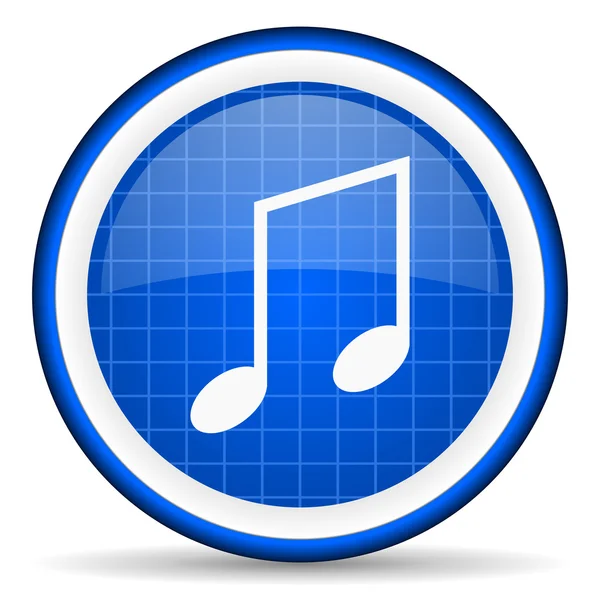 Muzyka niebieski ikona na białym tle — Zdjęcie stockowe
