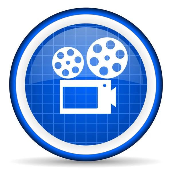 Cinema blue glossy icon on white background — Stock Photo, Image