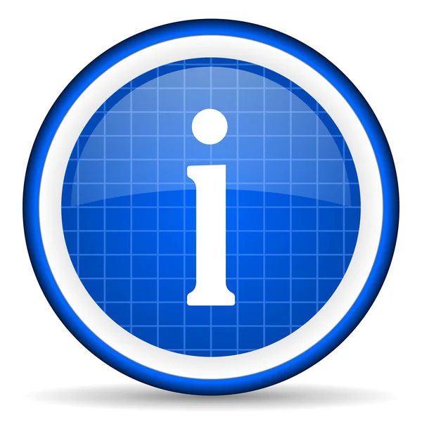 Information blue glossy icon on white background — Stock Photo, Image