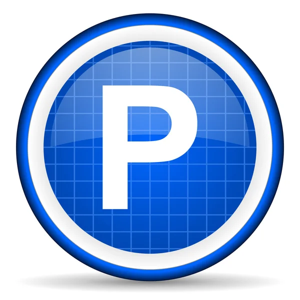 Park blau Hochglanz-Symbol auf weißem Hintergrund — Stockfoto