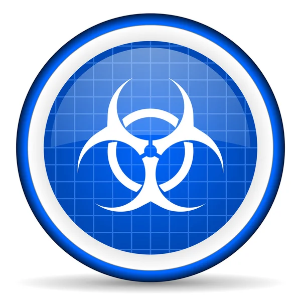 Virus blauwe glanzende pictogram op witte achtergrond — Stockfoto