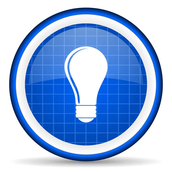 Lâmpada azul brilhante ícone no fundo branco — Fotografia de Stock