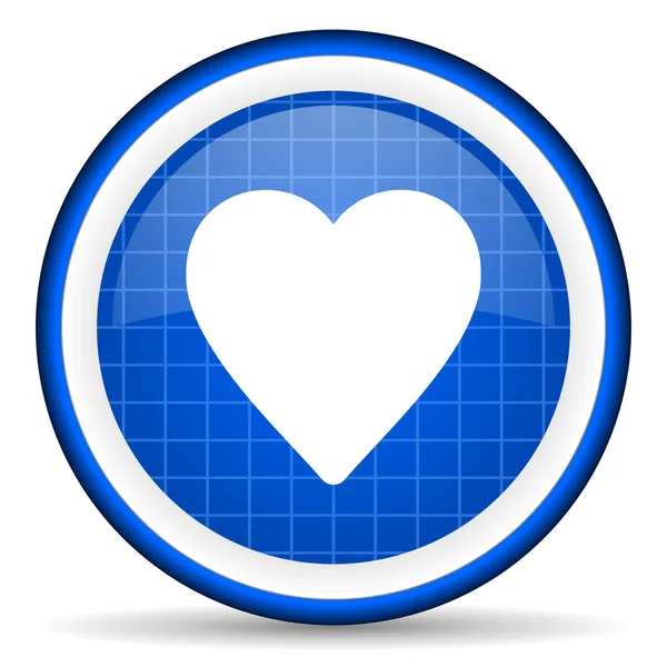 Heart blue glossy icon on white background — Stock Photo, Image