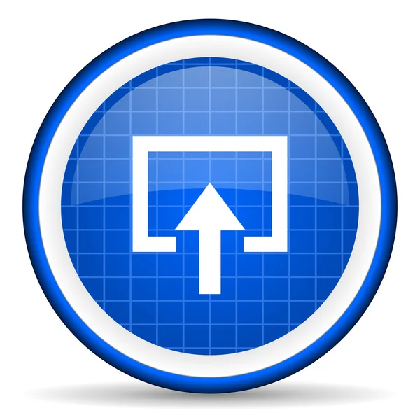 Blaues Hochglanz-Symbol auf weißem Hintergrund eingeben — Stockfoto