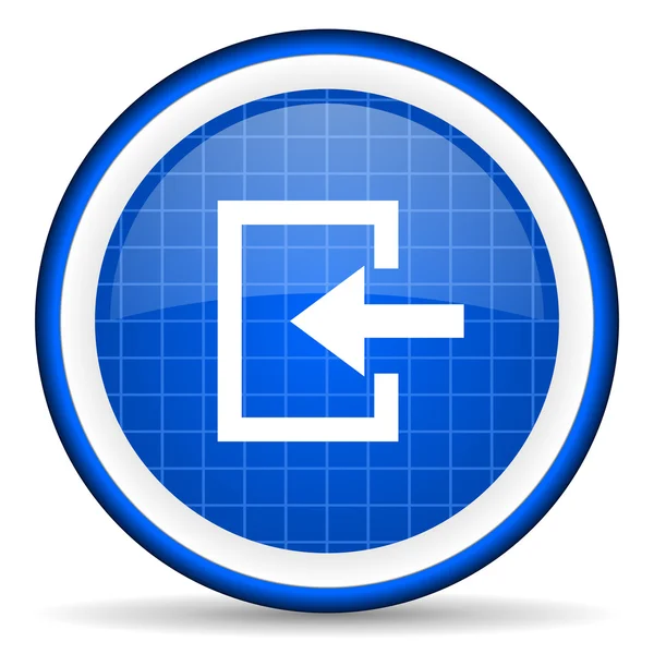 Blaues Hochglanz-Symbol auf weißem Hintergrund eingeben — Stockfoto