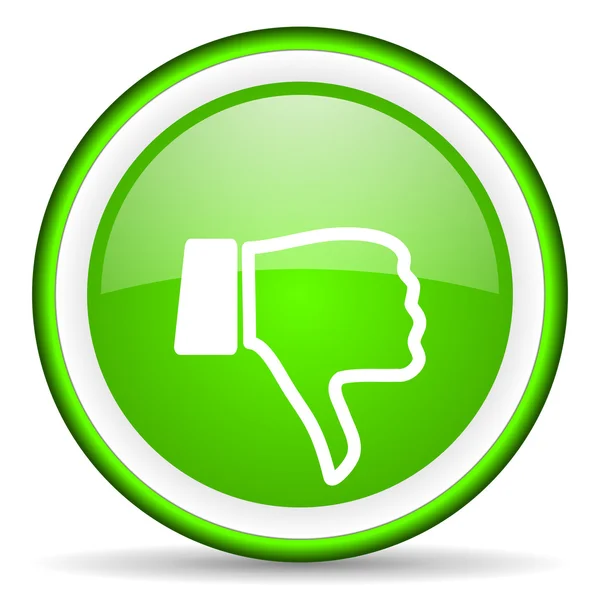 Thumb down green glossy icon on white background — Stock Photo, Image