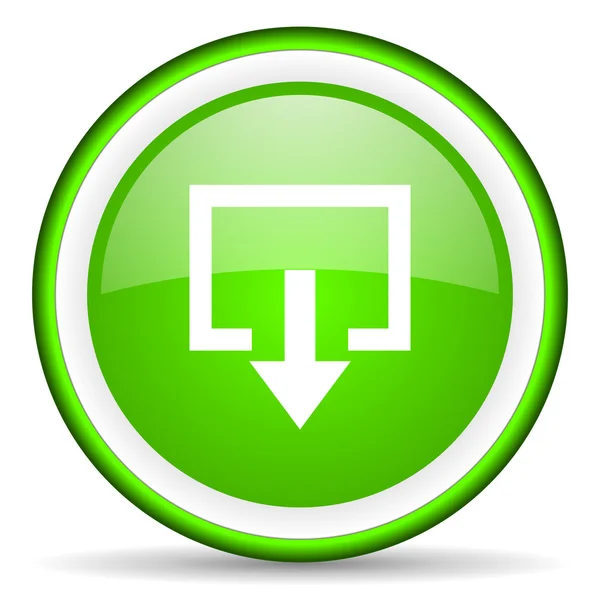 Ausgang grün glänzend Symbol auf weißem Hintergrund — Stockfoto