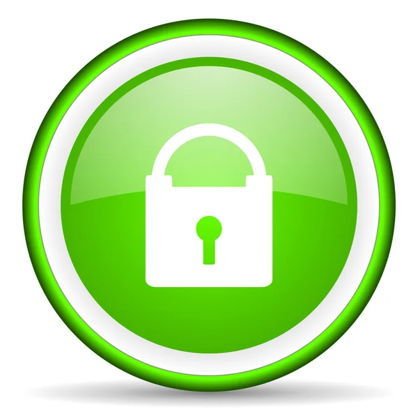 Protect green glossy icon on white background — Stock Photo, Image