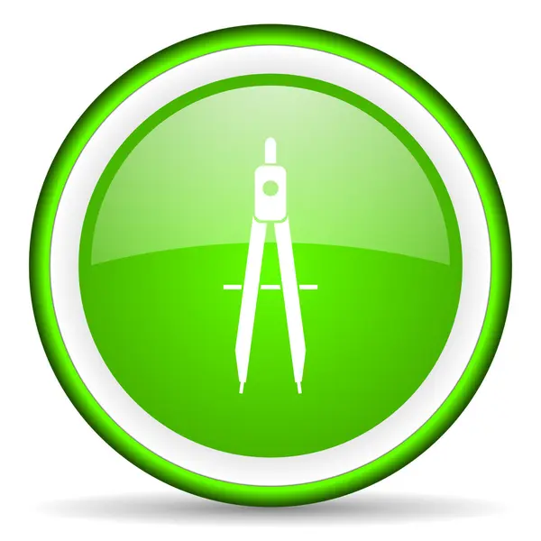 E-learning green glossy icon on white background — Stock Photo, Image