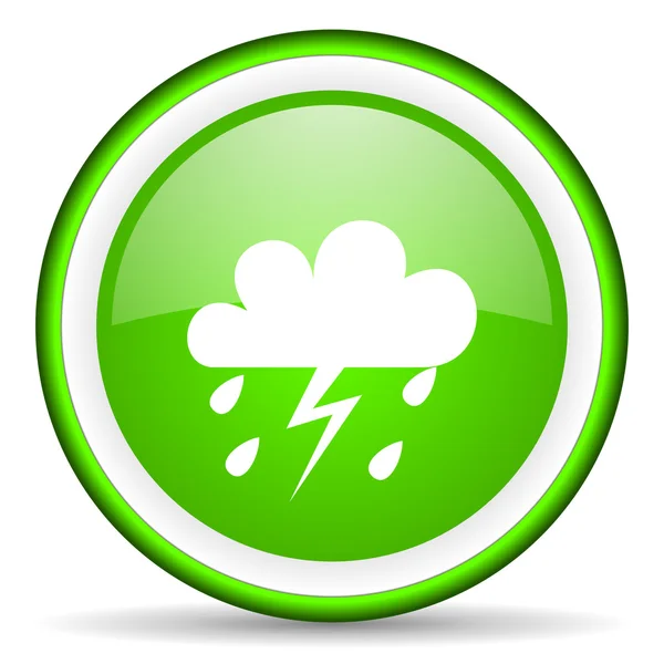 Cuaca hijau ikon mengkilap pada latar belakang putih — Stok Foto