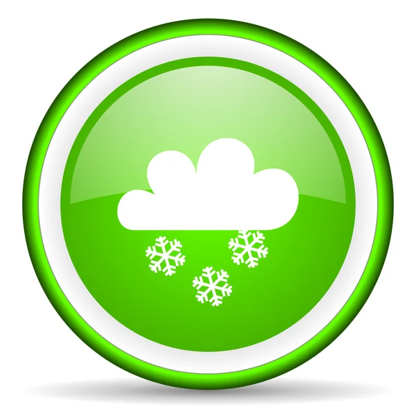Lesklý ikony počasí zelená na bílém pozadí — Stock fotografie