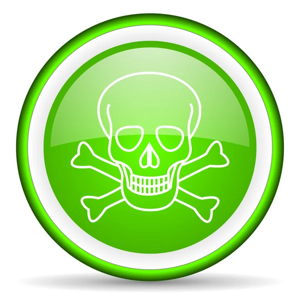 Skull green glossy icon on white background — Stock Photo, Image