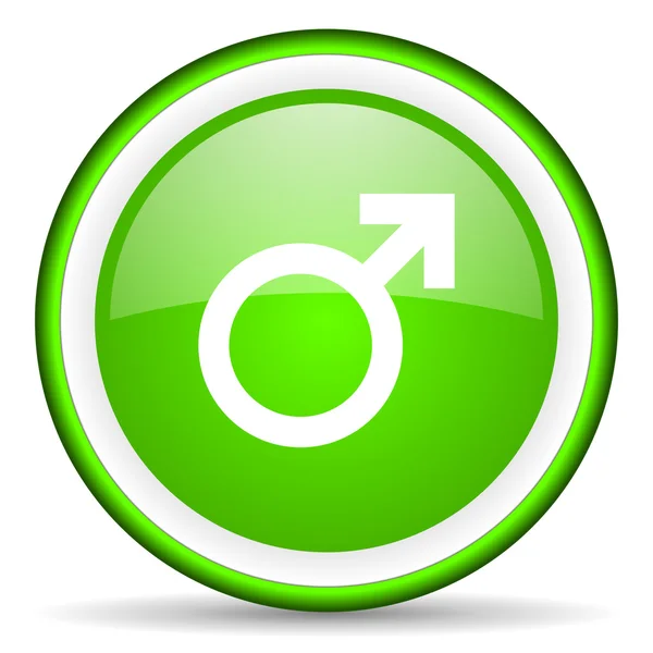 Γυαλιστερό εικονίδιο φύλου πράσινο σε λευκό φόντο — Φωτογραφία Αρχείου