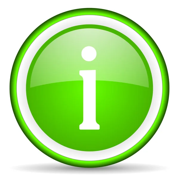 Informationen grünes Hochglanz-Symbol auf weißem Hintergrund — Stockfoto