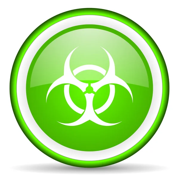 Virus green glossy icon on white background — Stock Photo, Image