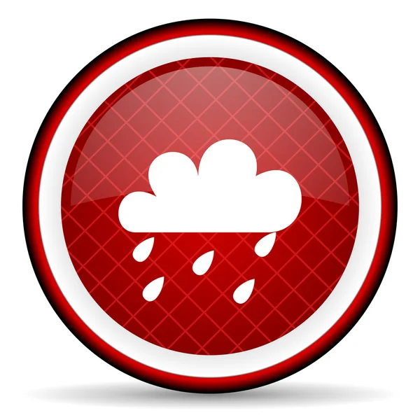 Wetter rot glänzend Symbol auf weißem Hintergrund — Stockfoto