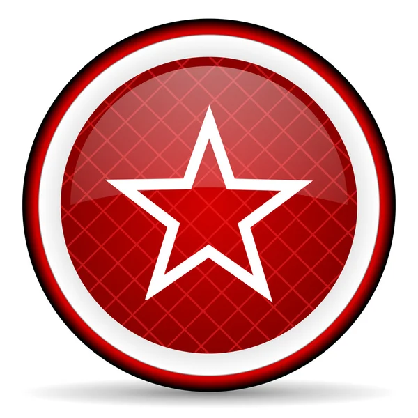 Estrella icono brillante rojo sobre fondo blanco — Foto de Stock
