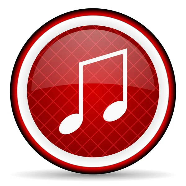 Muziek rood glanzende pictogram op witte achtergrond — Stockfoto