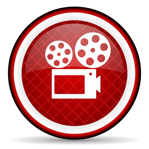Cinema vermelho brilhante ícone no fundo branco — Fotografia de Stock