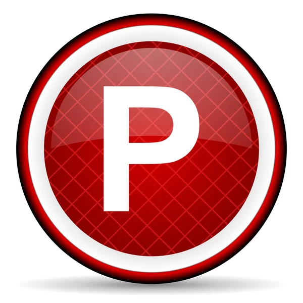 Park red glossy icon on white background — Stock Photo, Image