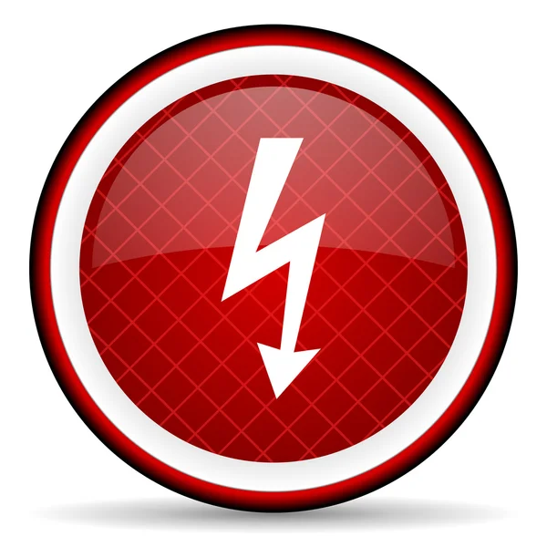 Blitzrotes Hochglanz-Symbol auf weißem Hintergrund — Stockfoto