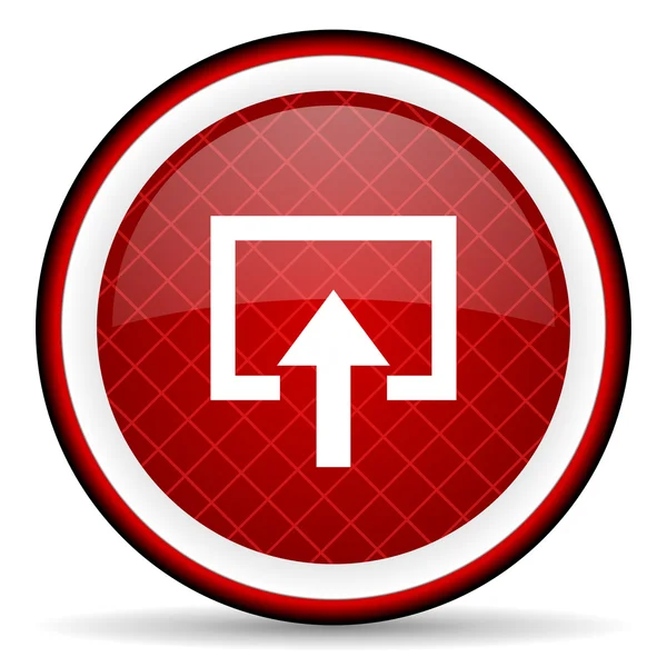 Enter red glossy icon on white background — Stock Photo, Image