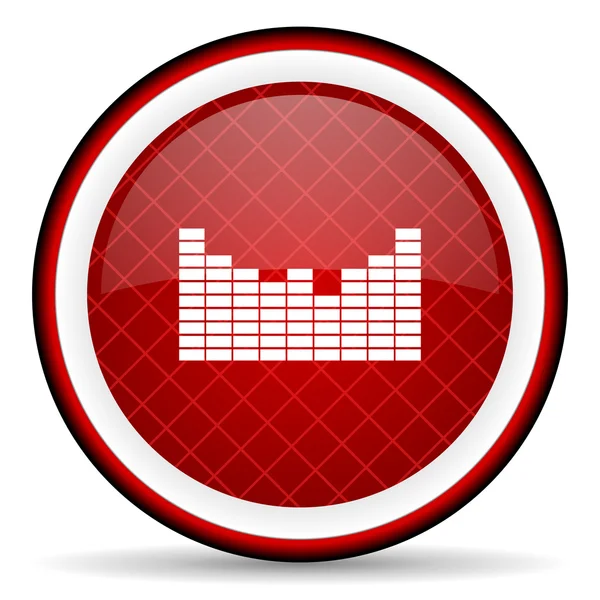 Klang rotes Hochglanzsymbol auf weißem Hintergrund — Stockfoto