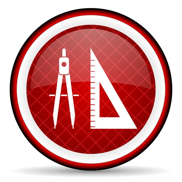 E-learning icona lucida rossa su sfondo bianco — Foto Stock