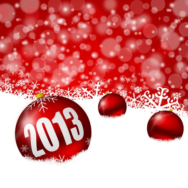 2013 yeni yıl çizim Noel topları ile — Stok fotoğraf