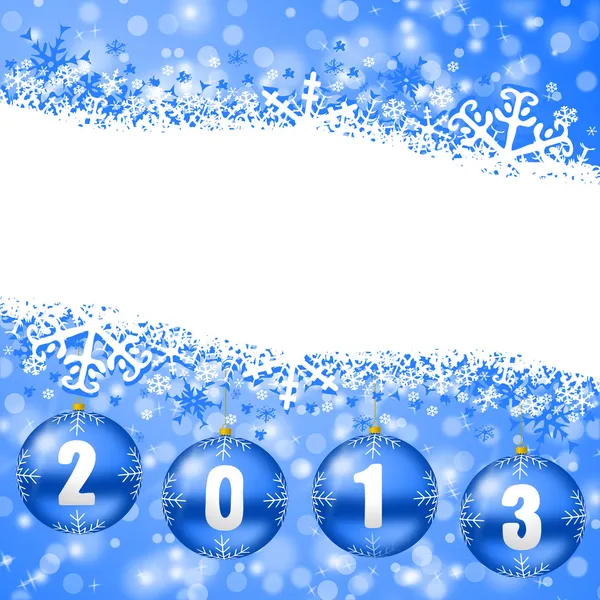 2013 nouvelles années illustration avec des boules de Noël — Photo